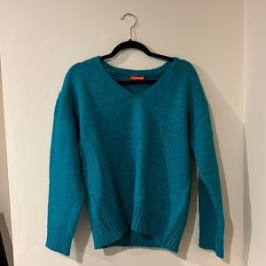 Joe Fresh turquoise v neck knit sweater